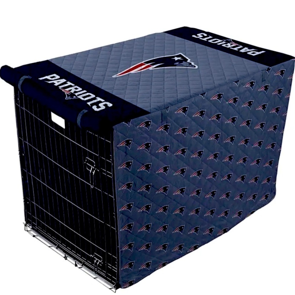 Pegasus Sports NFL New England Patriots Pet Crate Cover, Navy Blue 28 x 42”